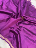 Purple Pure Banarasi Handloom Silk Saree - Aura Benaras