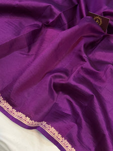 Purple Pure Banarasi Handloom Silk Saree - Aura Benaras