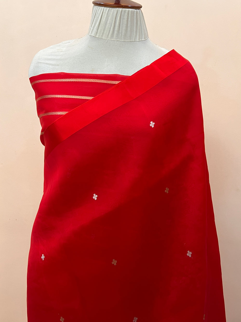 Red Pure Kora Silk Handloom Banarasi Saree