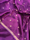 Purple Pure Banarasi Handloom Silk Saree - Aura Benaras