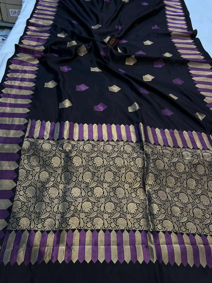 Black Pure Silk Handloom Banarasi Saree