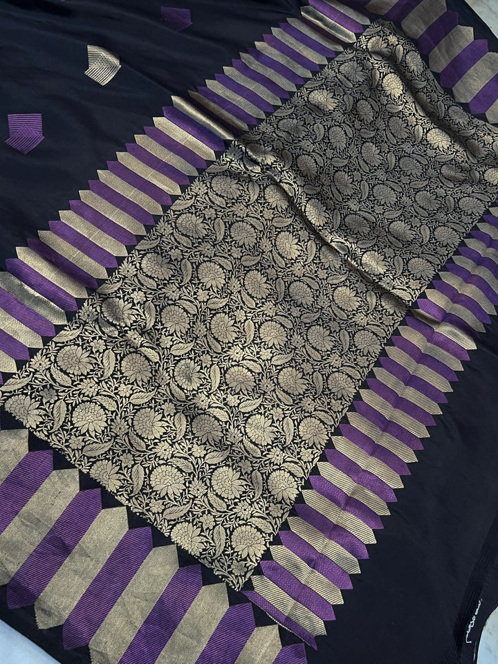 Black Pure Silk Handloom Banarasi Saree