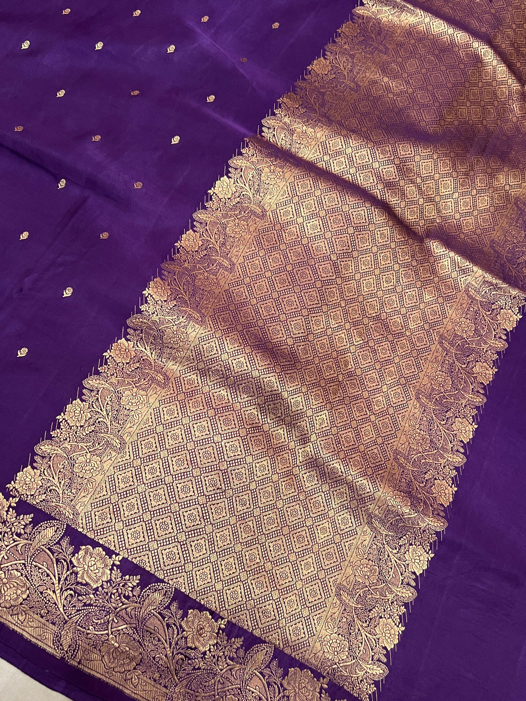 Purple Mashru Silk Handloom Banarasi Saree