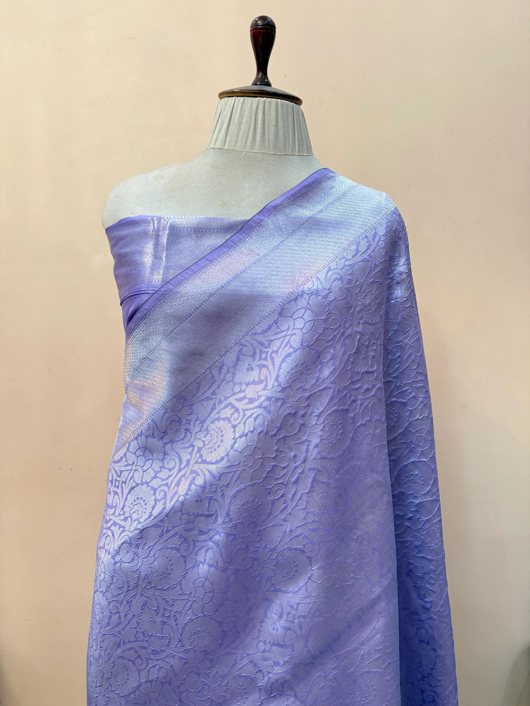 Lavender Pure Katan silk Handloom Banarasi Saree