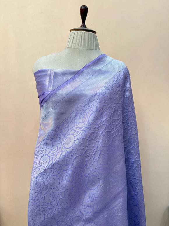 Lavender Pure Katan silk Handloom Banarasi Saree