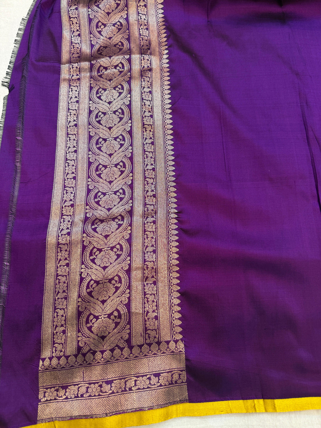 Purple Pure Katan silk Handloom Banarasi Saree