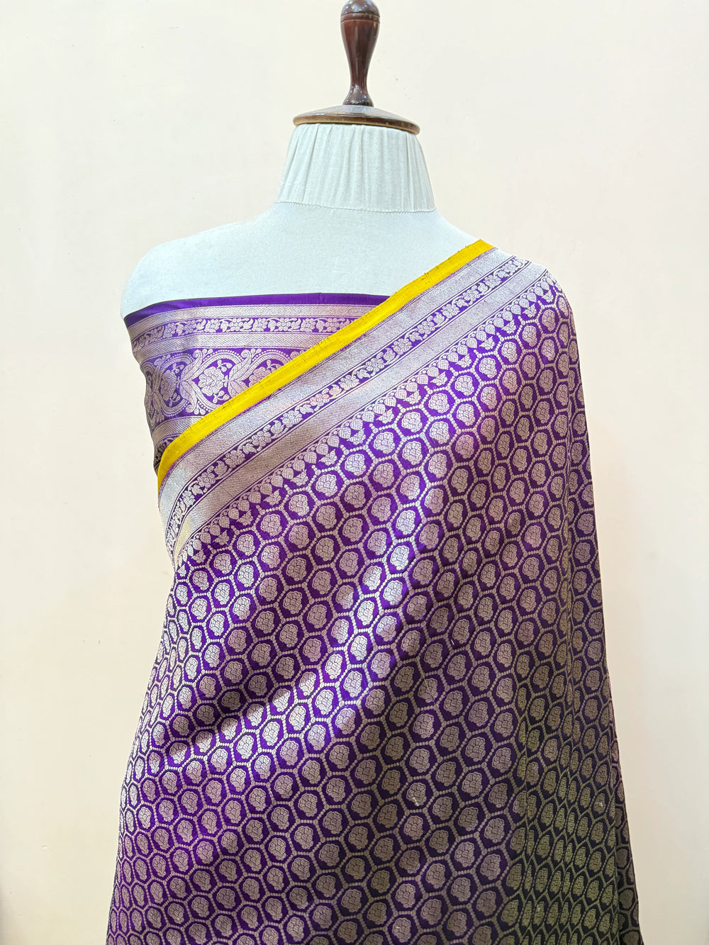 Purple Pure Katan silk Handloom Banarasi Saree