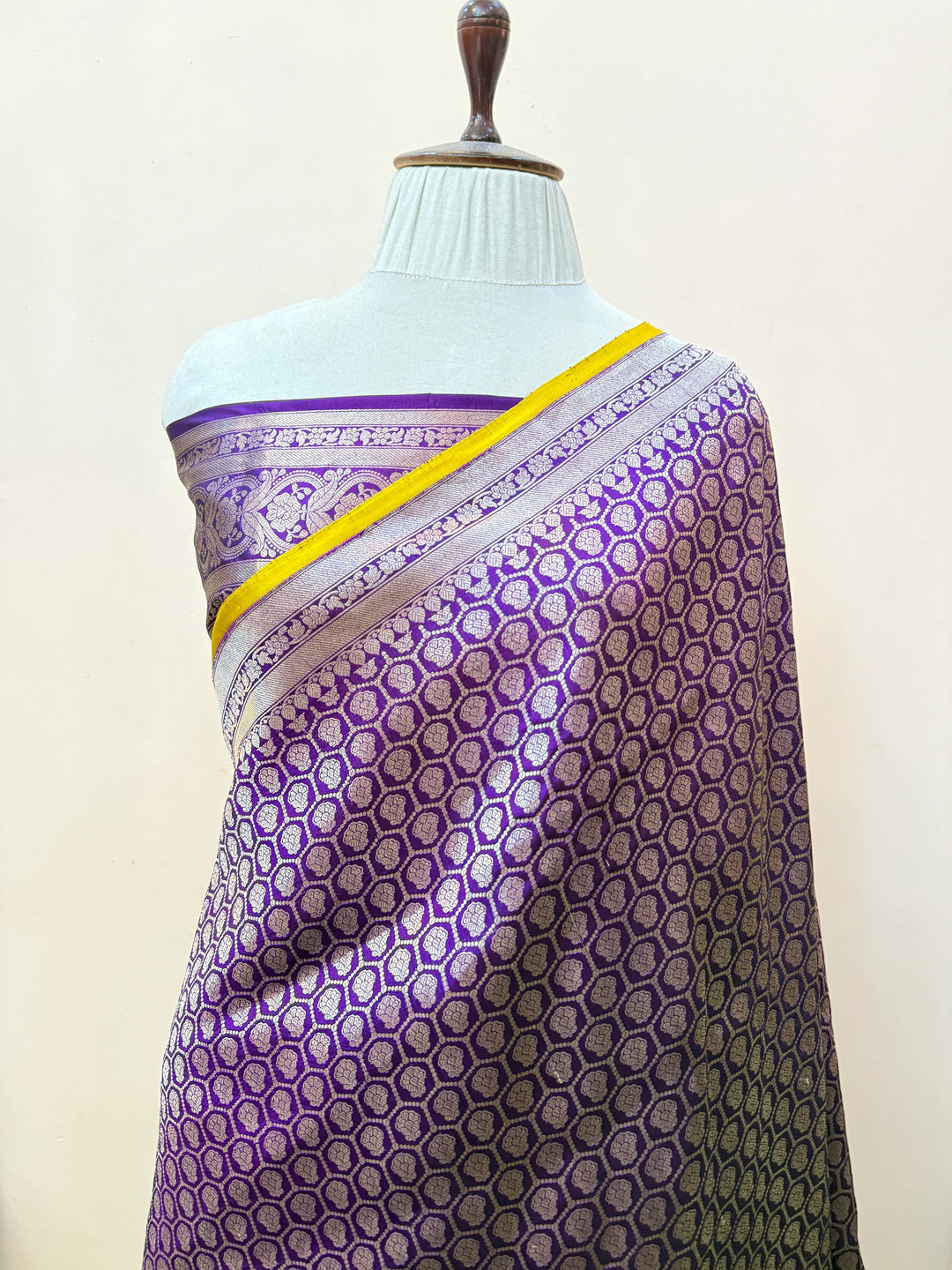 Purple Pure Katan silk Handloom Banarasi Saree