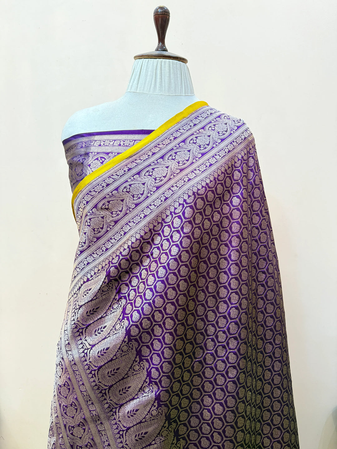 Purple Pure Katan silk Handloom Banarasi Saree