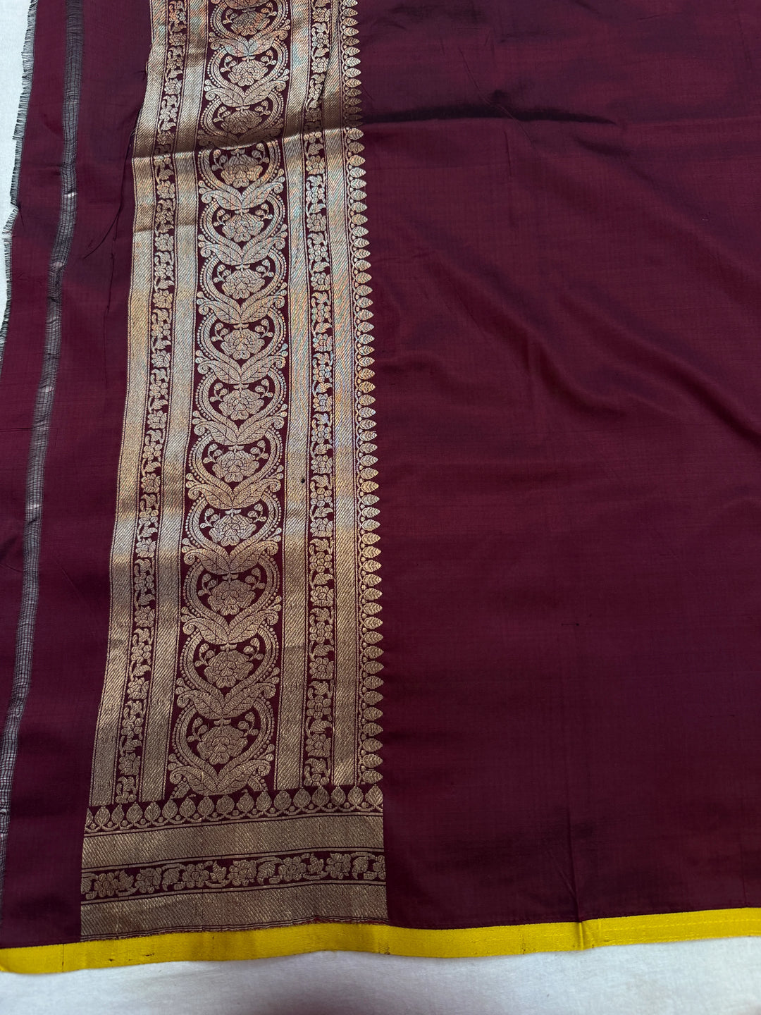 Brown Pure Katan silk Handloom Banarasi Saree