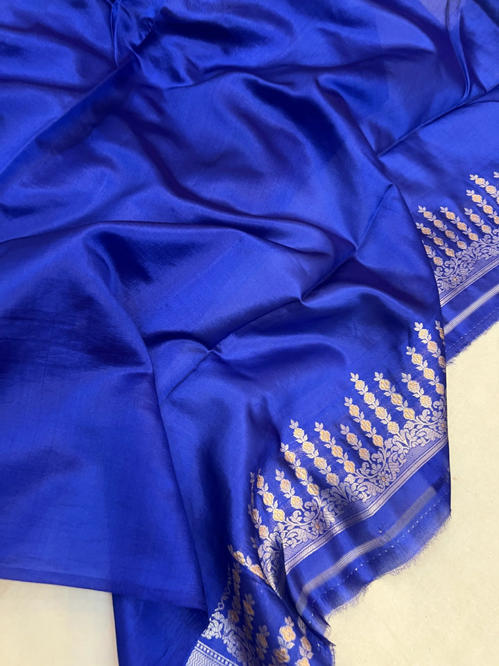 Royal Blue Pure Silk Handloom Banarasi Saree