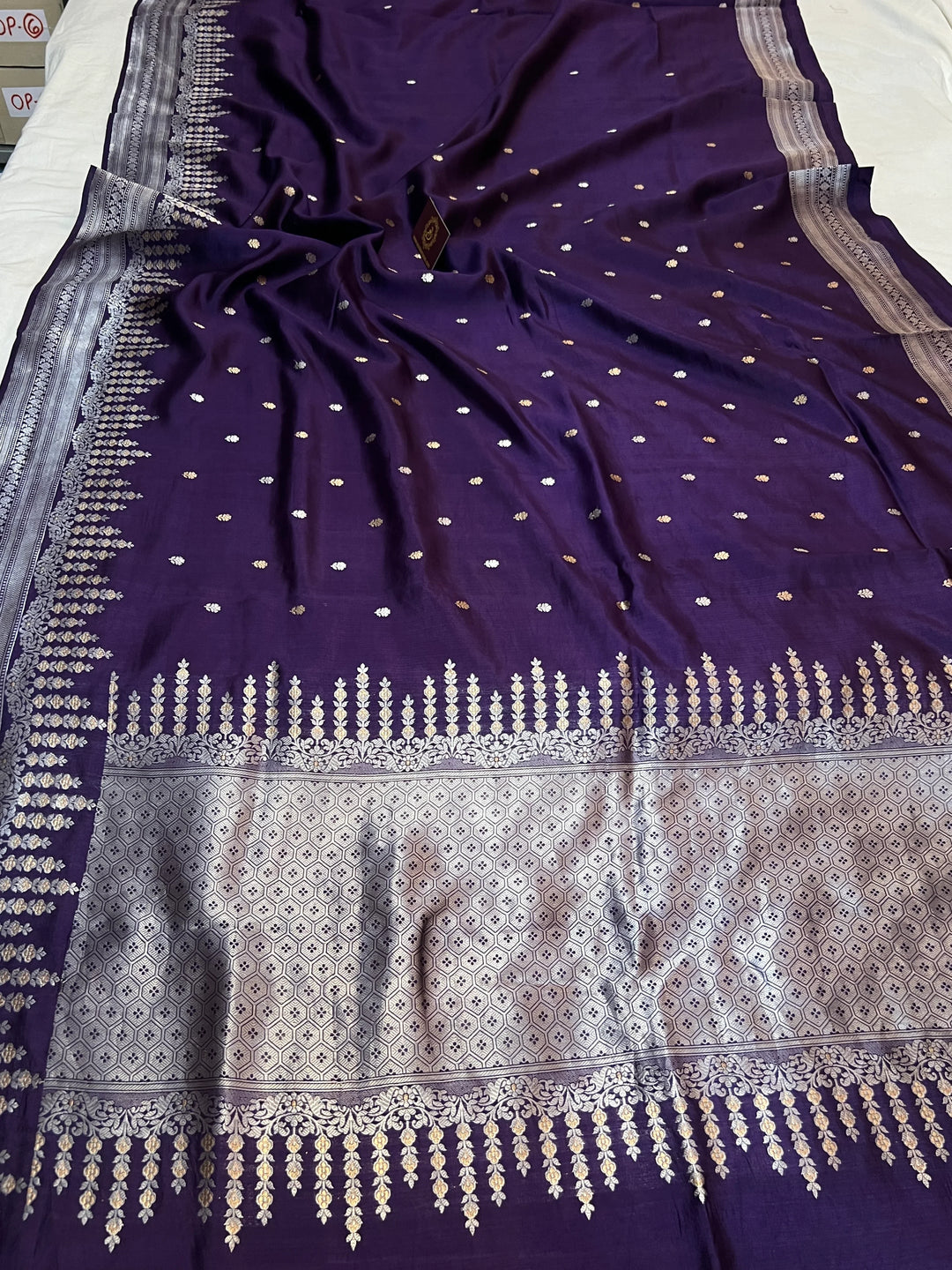Navy Pure Silk Handloom Banarasi Saree