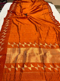 Orange Pure Banarasi Handloom Silk Saree