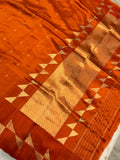 Orange Pure Banarasi Handloom Silk Saree