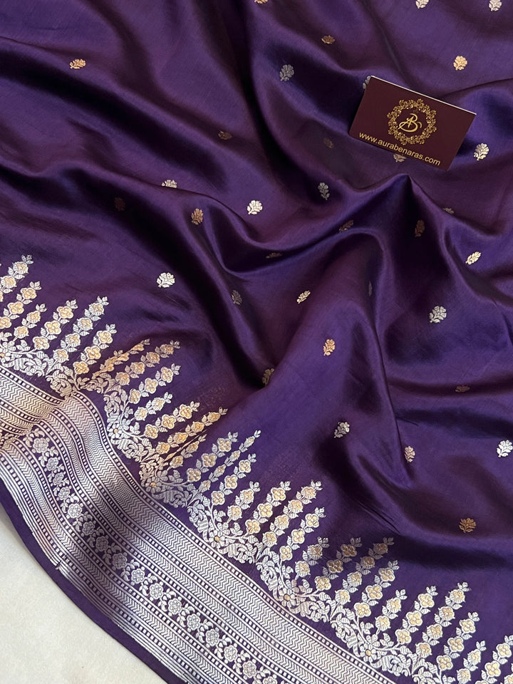 Navy Pure Silk Handloom Banarasi Saree