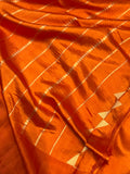 Orange Pure Banarasi Handloom Silk Saree