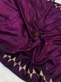 Wine Pure Banarasi Handloom Silk Saree - Aura Benaras