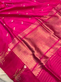 Rani Pink Pure Banarasi Handloom Silk Saree - Aura Benaras