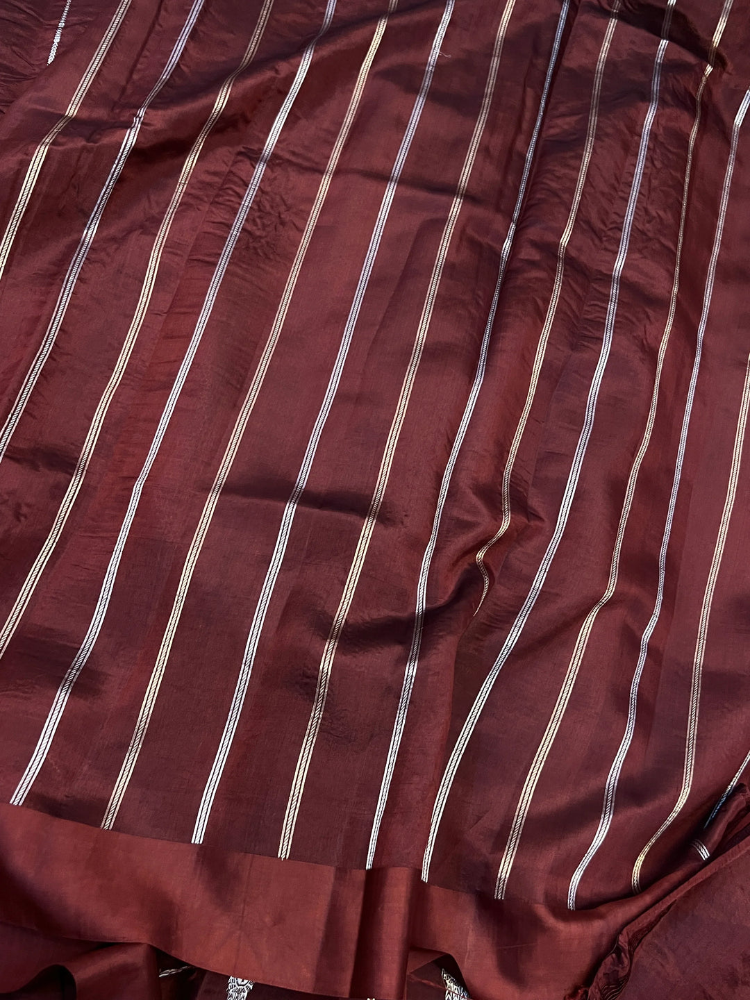 Brown Pure Silk Handloom Banarasi Saree