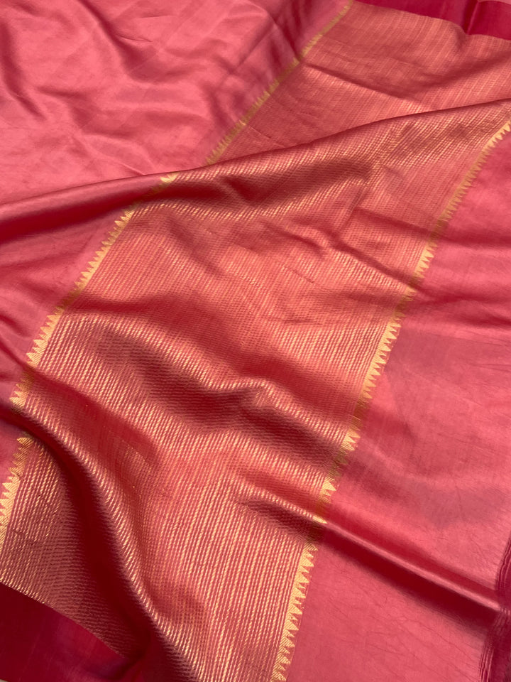 Onion Pink Pure Silk Handloom Banarasi Saree