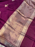 Deep Wine Pure Banarasi Handloom Silk Saree - Aura Benaras