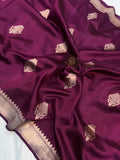 Deep Wine Pure Banarasi Handloom Silk Saree - Aura Benaras