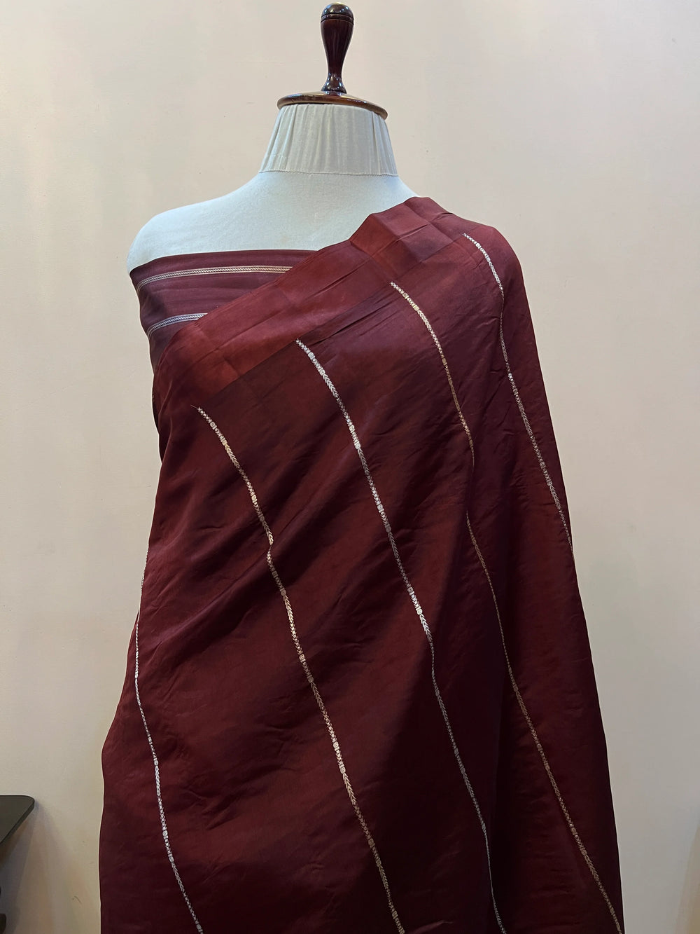 Brown Pure Silk Handloom Banarasi Saree