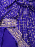 Purple Pure Banarasi Khaddi Crepe Silk Saree - Aura Benaras