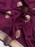 Deep Wine Pure Banarasi Handloom Silk Saree - Aura Benaras