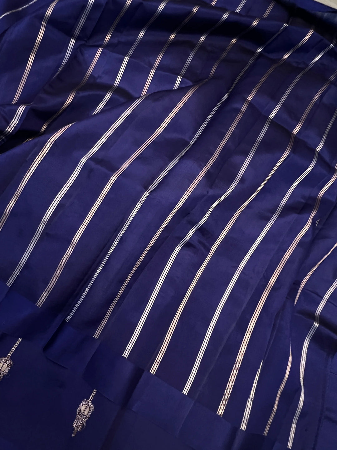 Navy Pure Silk Handloom Banarasi Saree