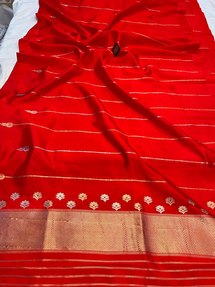 Red Pure Silk Handloom Banarasi Saree