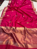 Rani Pink Pure Banarasi Handloom Silk Saree - Aura Benaras