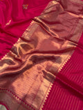 Rani Pink Pure Banarasi Handloom Silk Saree - Aura Benaras