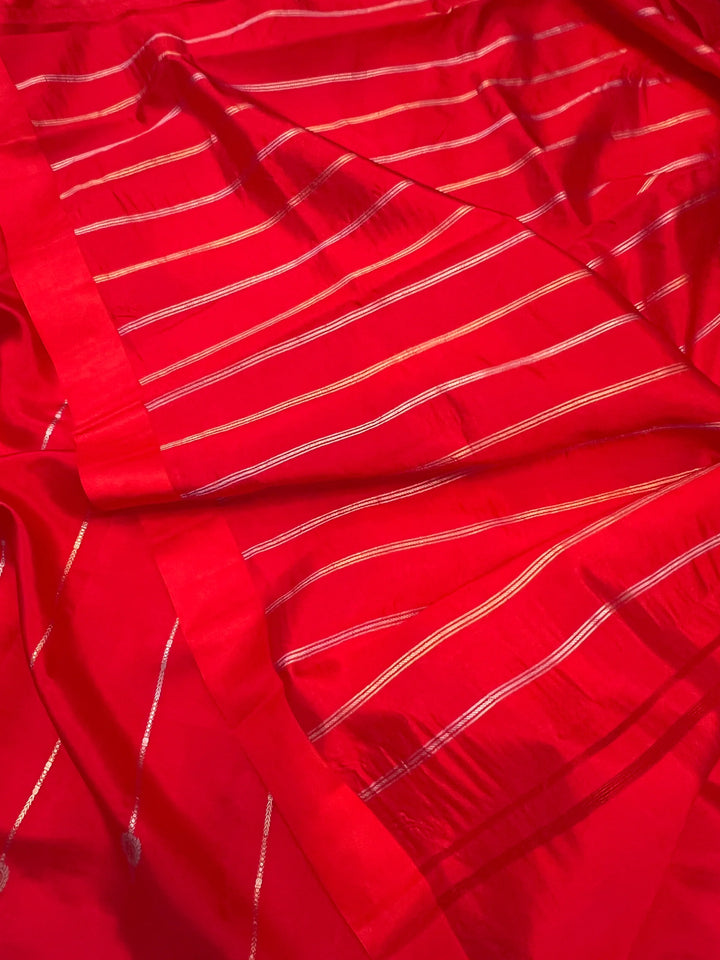 Red Pure Silk Handloom Banarasi Saree
