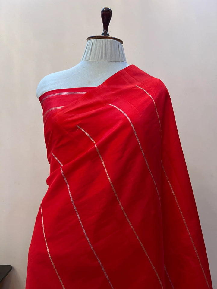 Red Pure Silk Handloom Banarasi Saree