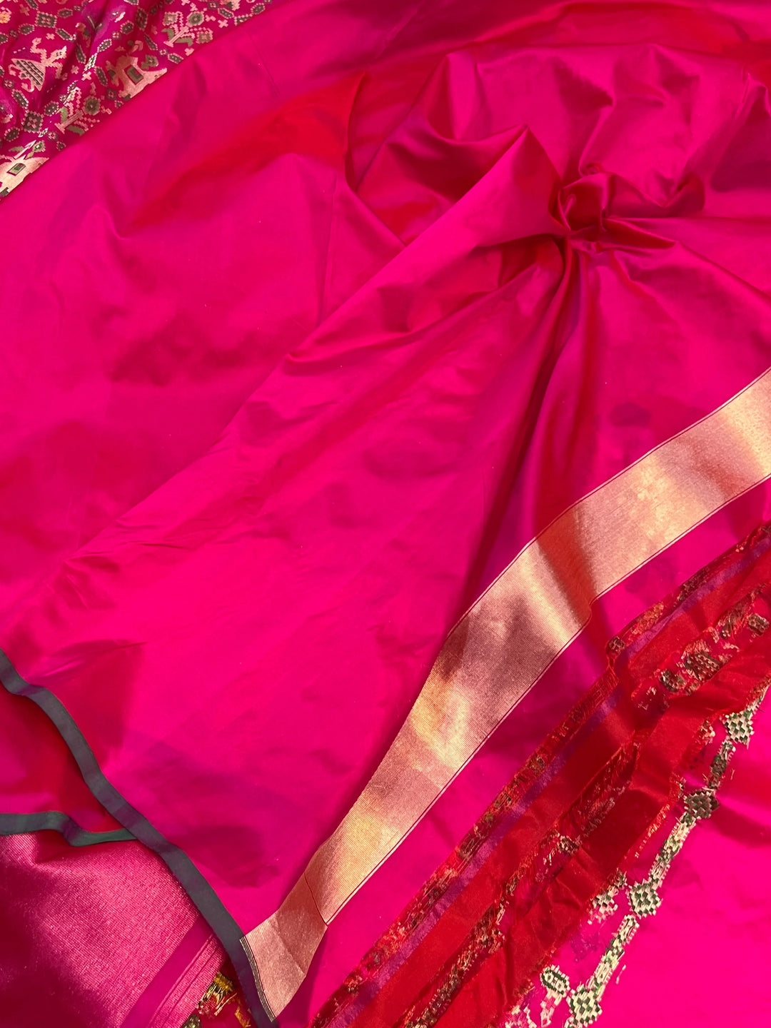 Hot Pink Meenakari Handloom Pure Katan Silk Saree - Aura Benaras