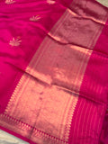 Rani Pink Pure Banarasi Handloom Silk Saree - Aura Benaras