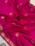 Rani Pink Pure Banarasi Handloom Silk Saree - Aura Benaras