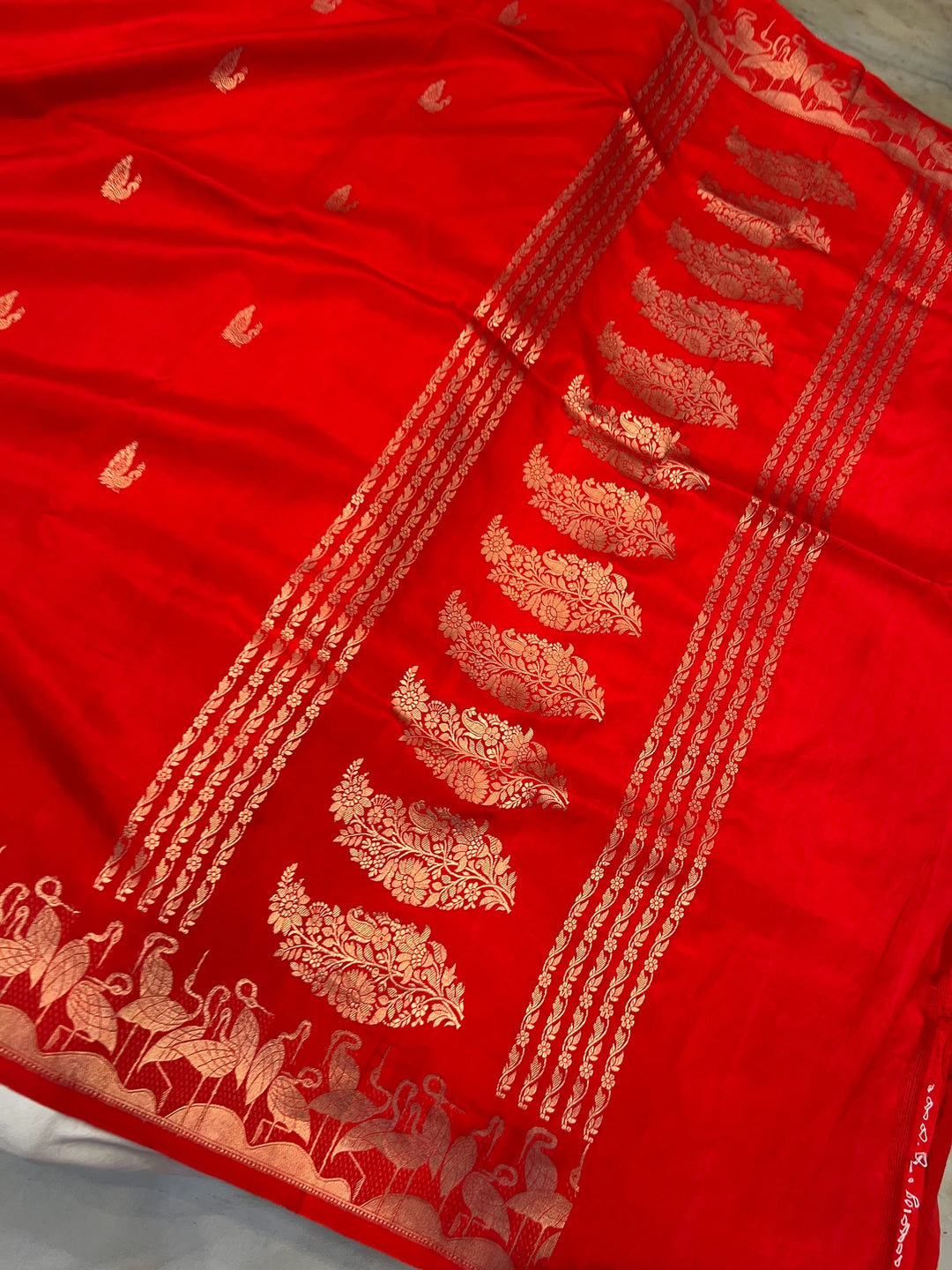 Red Pure Katan Silk Handloom Banarasi Saree