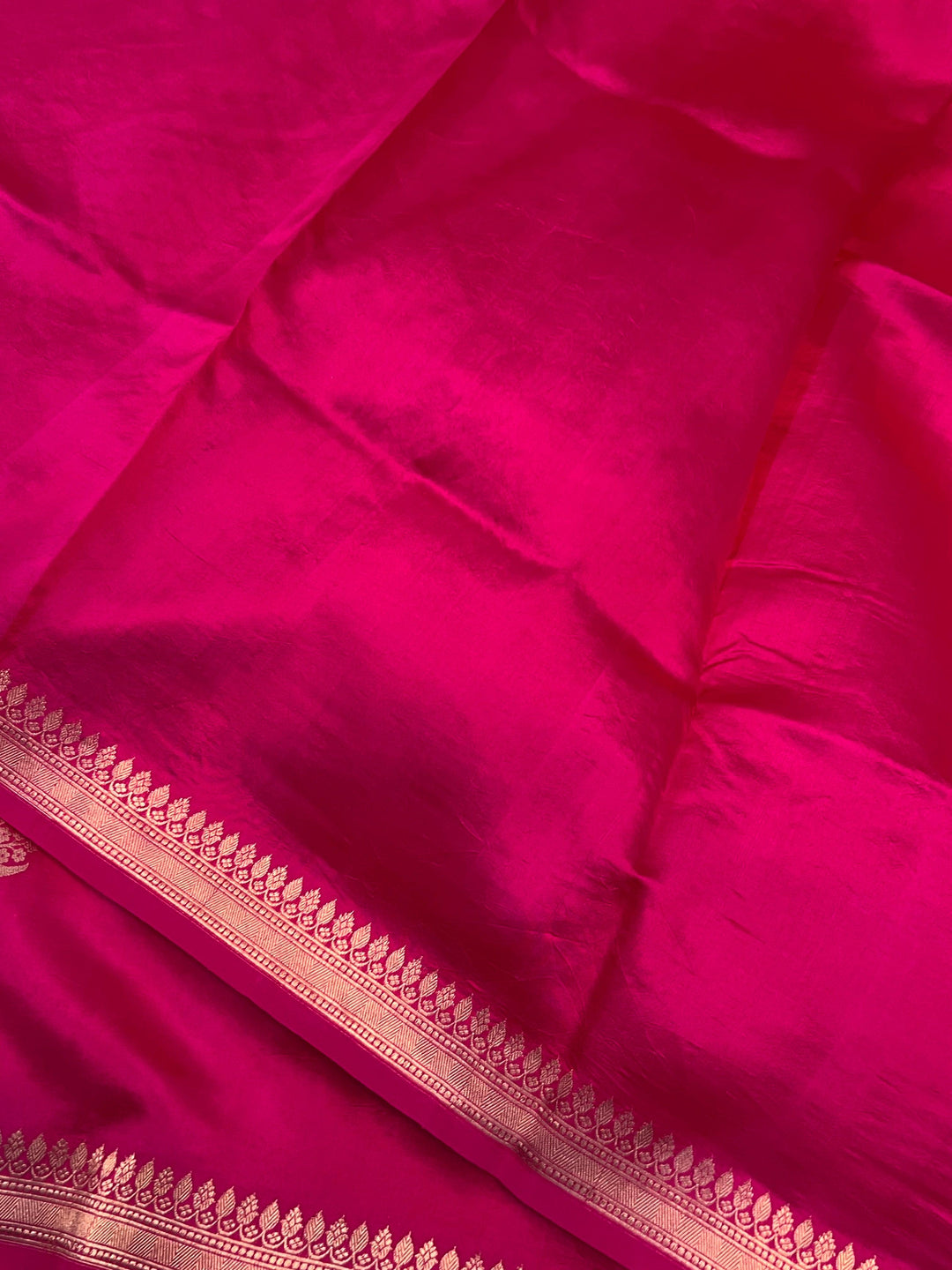 Rani Pink Pure Banarasi Handloom Silk Saree - Aura Benaras