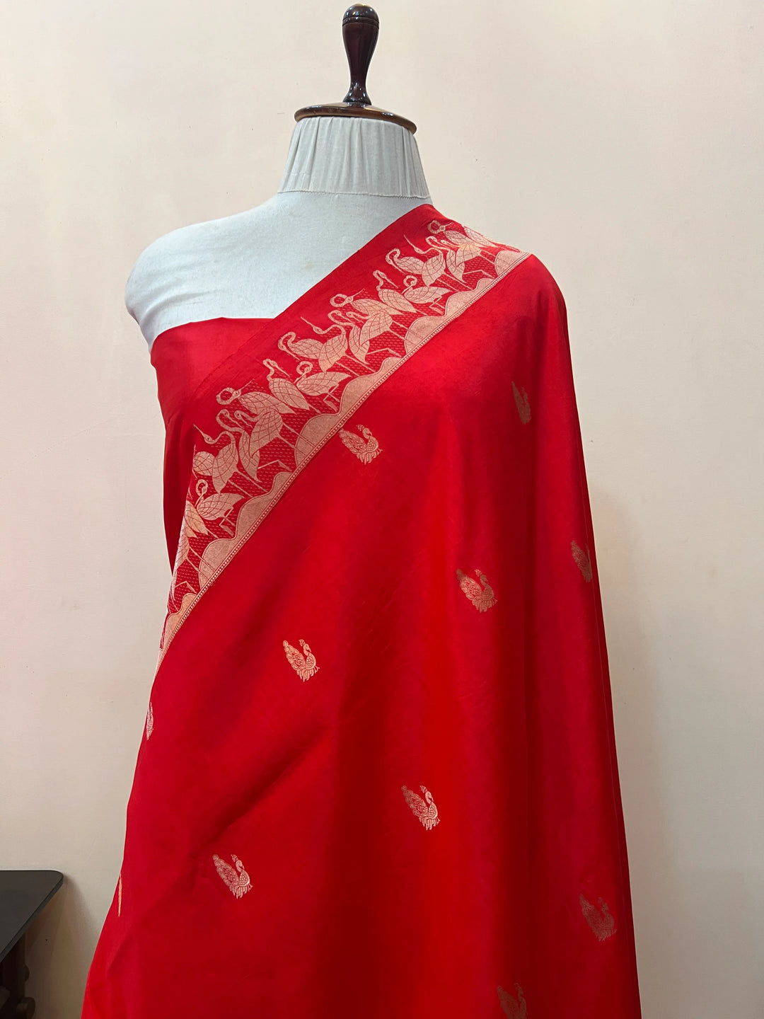 Red Pure Katan Silk Handloom Banarasi Saree