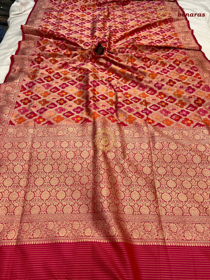 Buy Rani Pink Rangkaat Banarasi Katan Silk Saree - AuraBenaras