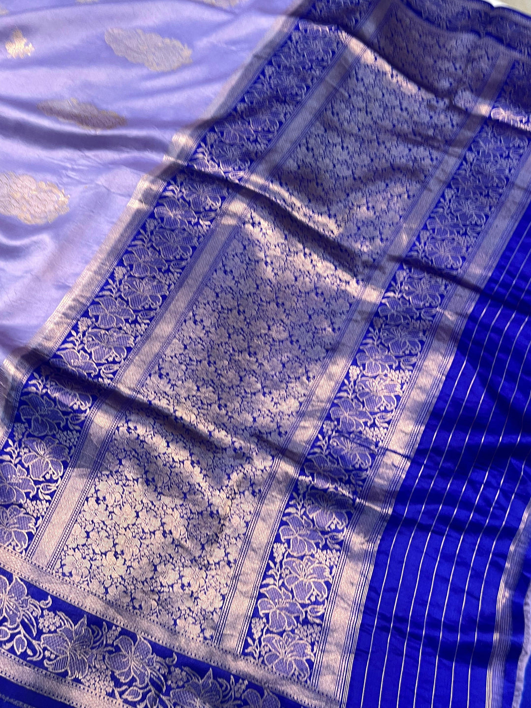 Designer pallu with intricate golden zari work on Banarasi silk saree