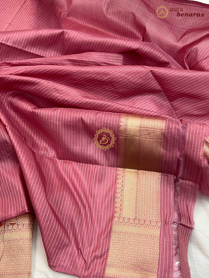 Buy Onion Pink Rangkaat Banarasi Katan Silk Saree - AuraBenaras