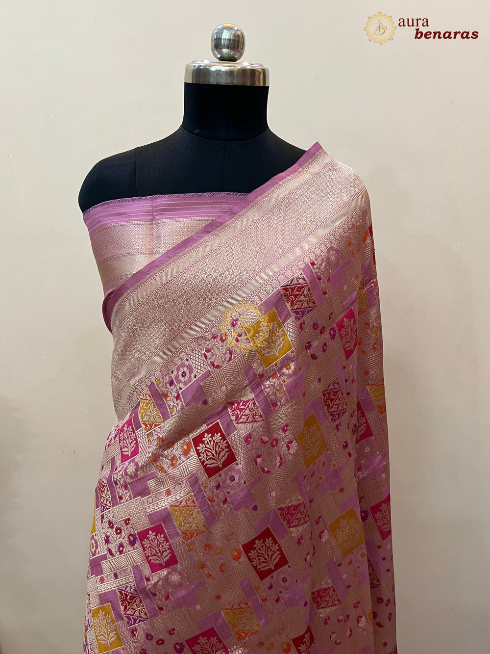 Buy Onion Pink Rangkaat Banarasi Katan Silk Saree - AuraBenaras