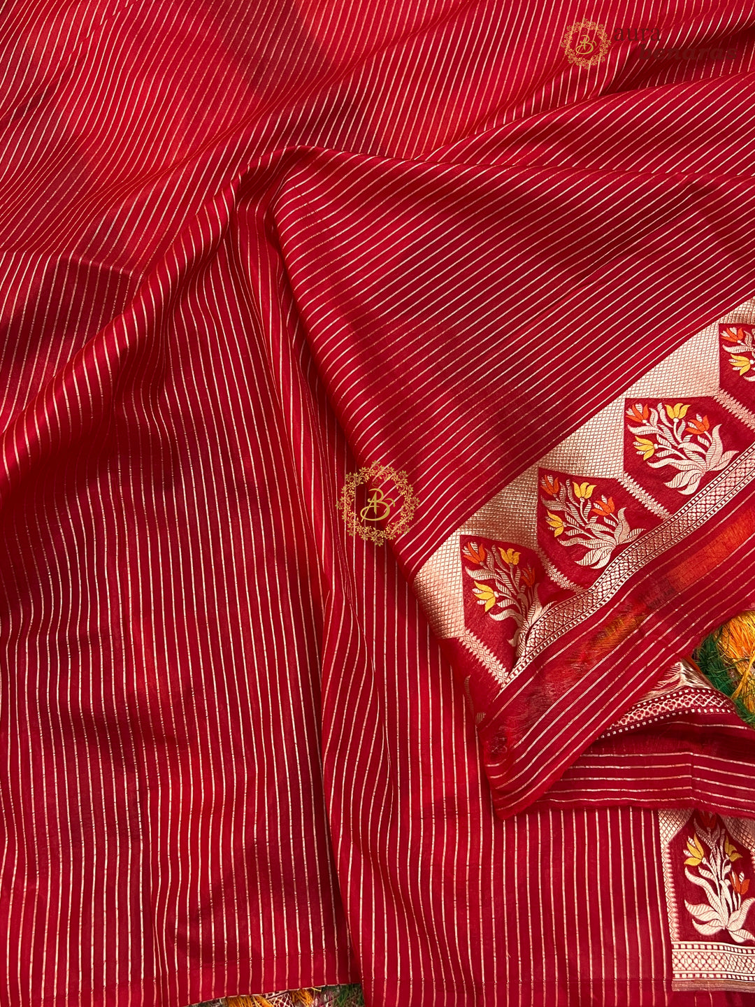 Buy Red Rangkaat Banarasi Katan Silk Saree - AuraBenaras