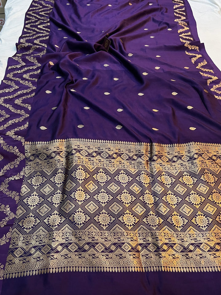 Navy Pure Silk Handloom Banarasi Saree