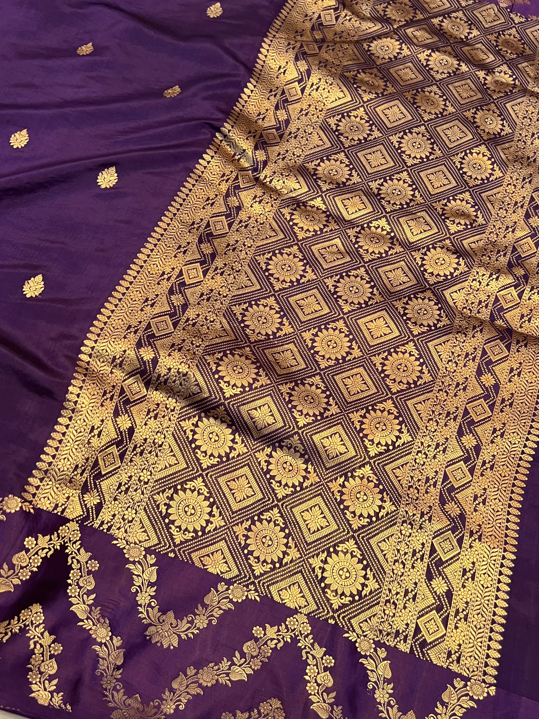 Navy Pure Silk Handloom Banarasi Saree