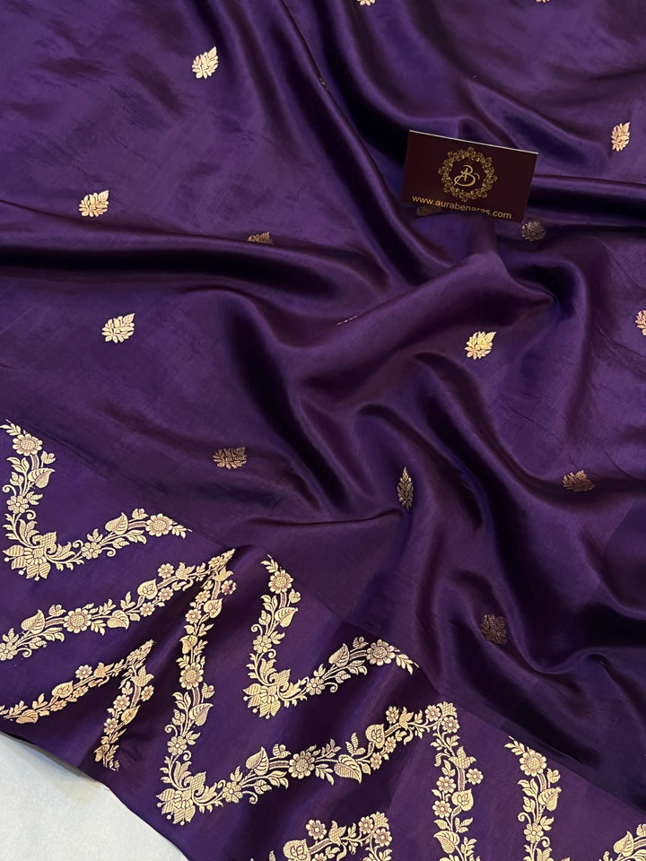 Navy Pure Silk Handloom Banarasi Saree