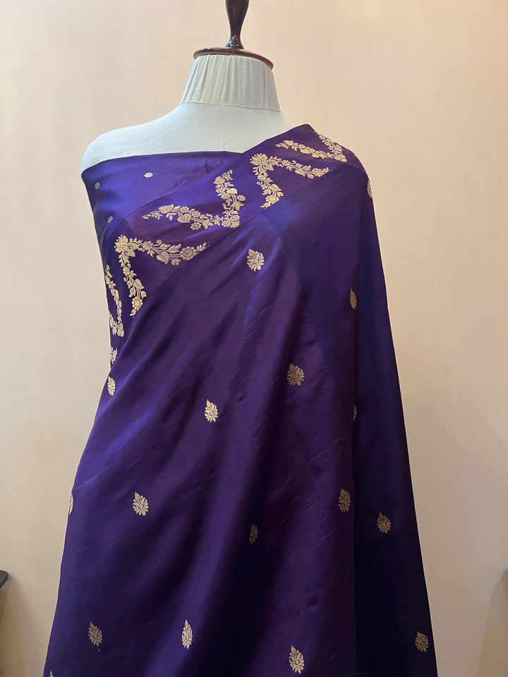 Navy Pure Silk Handloom Banarasi Saree